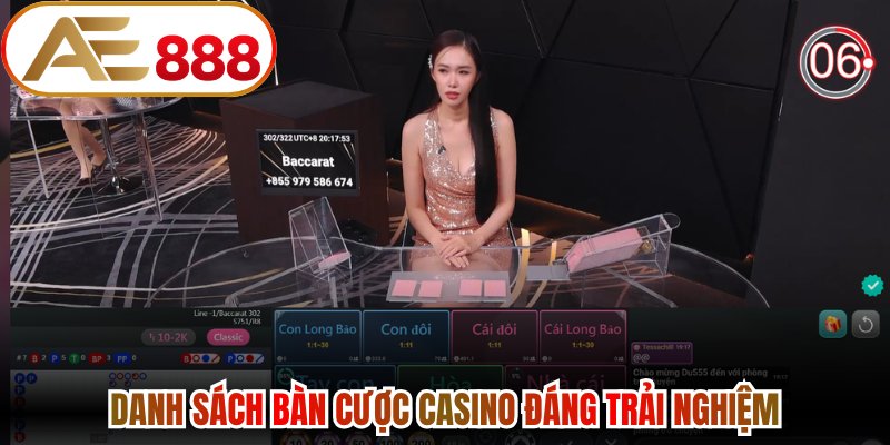 Danh sách bàn cược casino đáng trải nghiệm