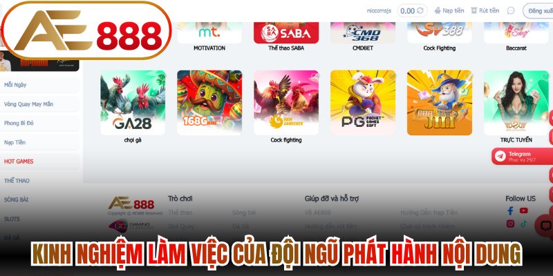 Kinh nghiệm làm việc của đội ngũ phát hành nội dung